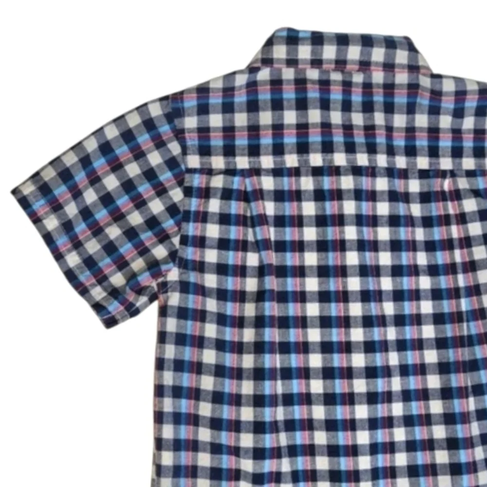 NEW Toddler Kids Classic Plaid Button Down Shirts - Blue and Red Bundle